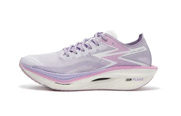361° Fly Burn 3 Cushioning Anti-Slip Wear-Resistant Breathability Low-Top Running Shoes Unisex White Purple