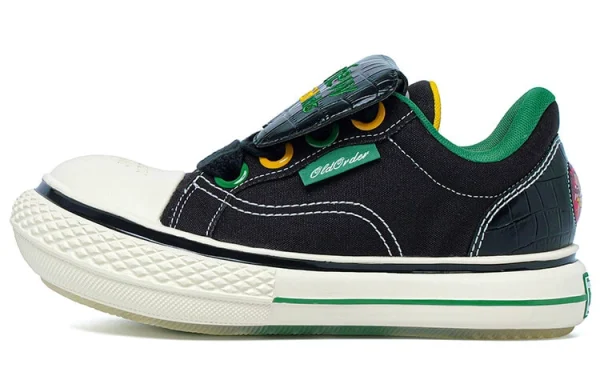 Afgk X OLD ORDER Canvas Shoes Unisex Low-Top Black/Green Yellow