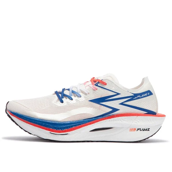 361° Fly Burn 3 Cushioning Anti-Slip Wear-Resistant Breathability Low-Top Running Shoes Unisex White Numbers Blue