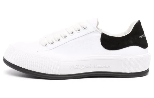 Alexander McQueen Deck Skate Plimsoll Lace-Up White Black