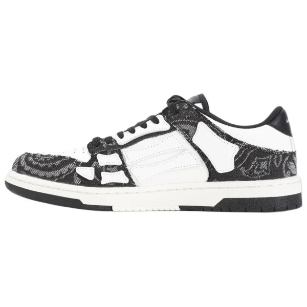 AMIRI Bandana Denim Low-Top Skateboard Shoes Men's Black White