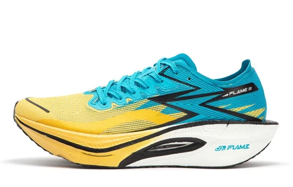 361° Fly Burn 3 Cushioning Anti-Slip And Wear-Resistant Low-Top Carbon Plate Running Shoes Unisex Yellow Blue