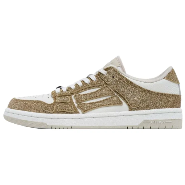 AMIRI Shimmer Skel Low-Top Skateboard Shoes Women's Gold
